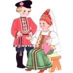 Раскраска русский народный костюм