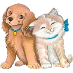Раскраски кошка и собака